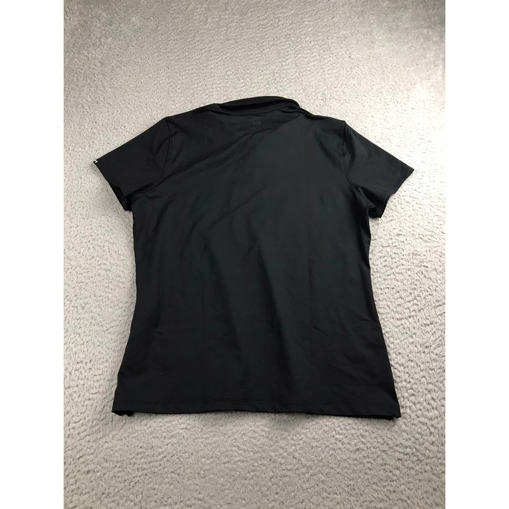Under Armour UA T2G Golf Polo Women Large Black Fitted Short Sleeve UPF 50 NWT - Picture 5 of 9